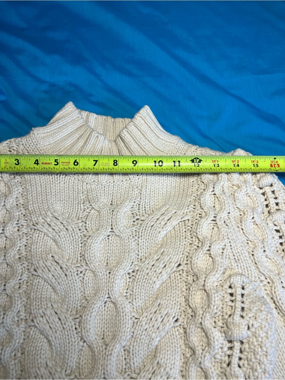 Banana Republic Ticino Cable Knit Puff Sleeve Sweater Cream S - Picture 6 of 16